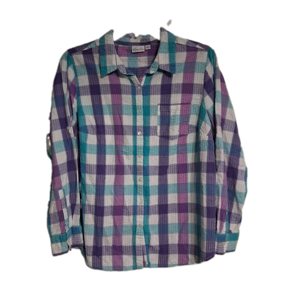 Women's Kim Rogers Woman Long Sleeve Button-down Top Size 2X